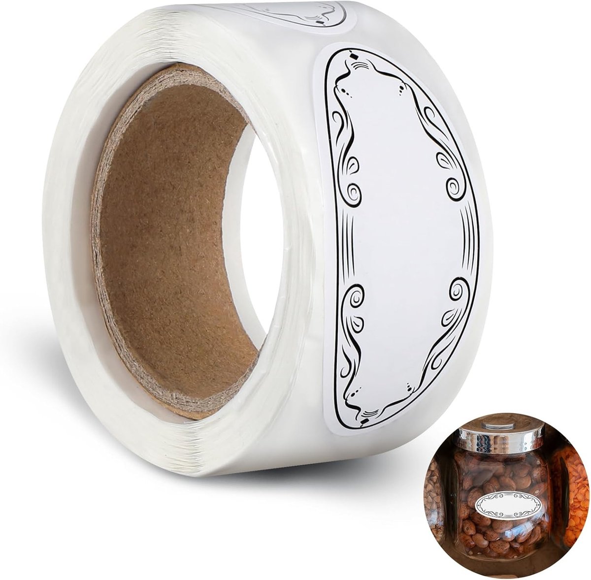 150 Stuks Inmaakpot Labels, 5.5 cm, Wit, Voor Jam, Specerijen, Glazen Potten, Cadeaukaarten en Enveloppen
