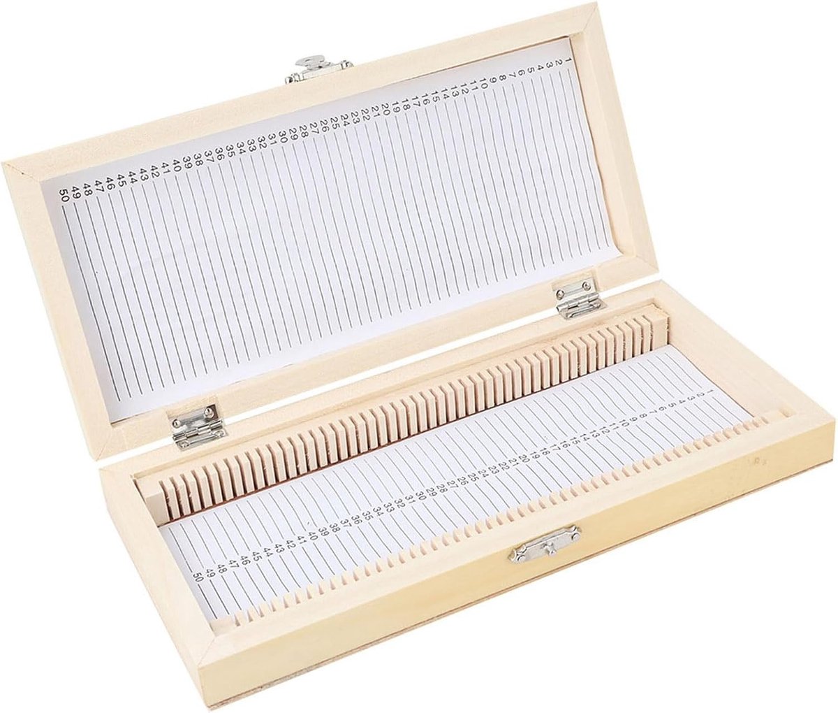 Deluxe Biologiescope Glas Voorbereide Dia's - 50 Stuks Specimens in Houten Opbergdoos voor Onderwijs en Experimenten