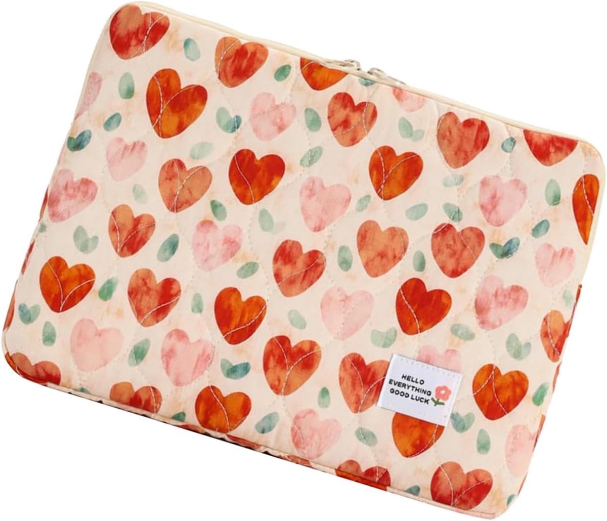 Thijox - Laptophoes Laptoptas 36 cm - Stijlvolle Organizer met Bloemenprint voor Dames en Meisjes - Perfect voor School en Zakenreis