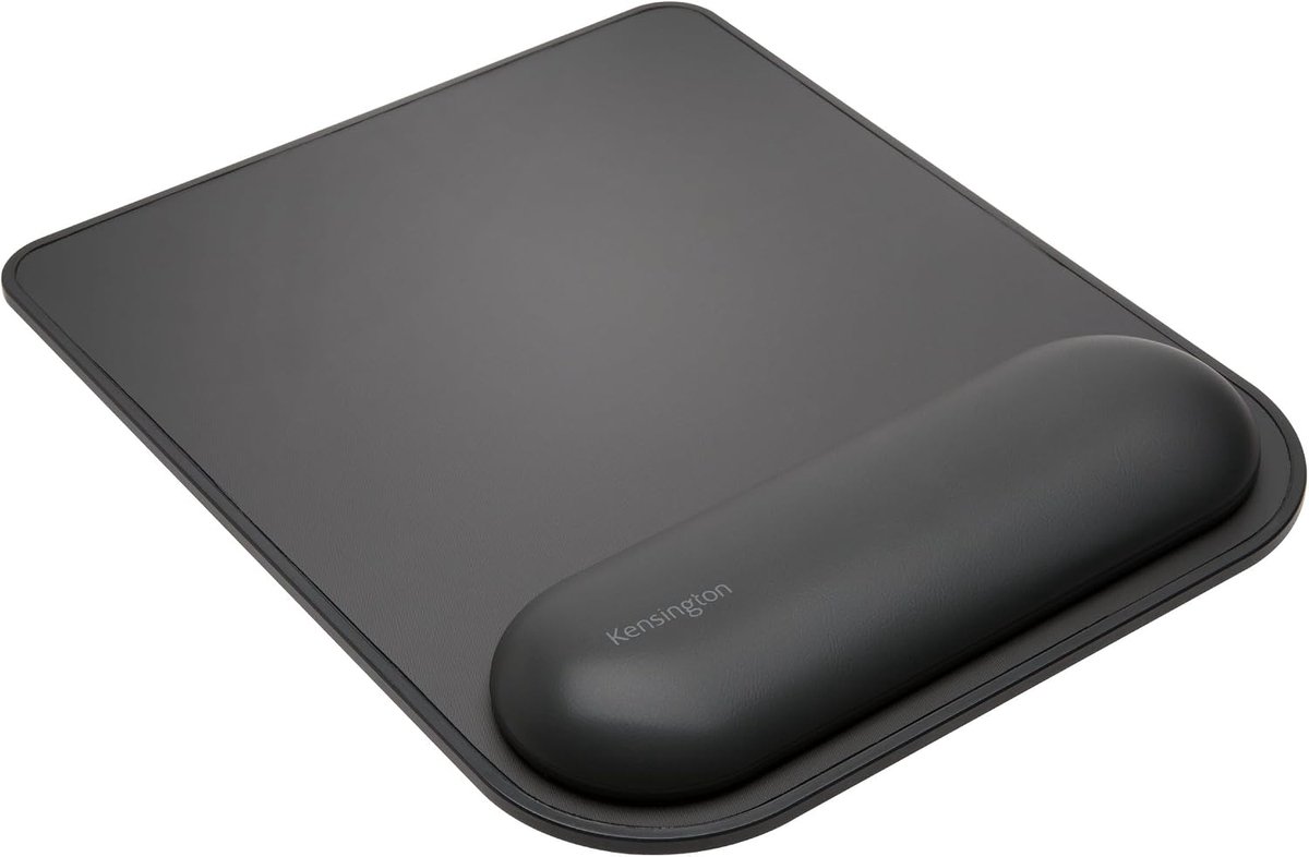 Thijox - Ergonomische Muismat met ErgoSoft Polssteun voor Thuiskantoor, Antislip, Gelvulling, Imitatieleer, Zwart - Verbeter Nek- en Schoudercomfort,