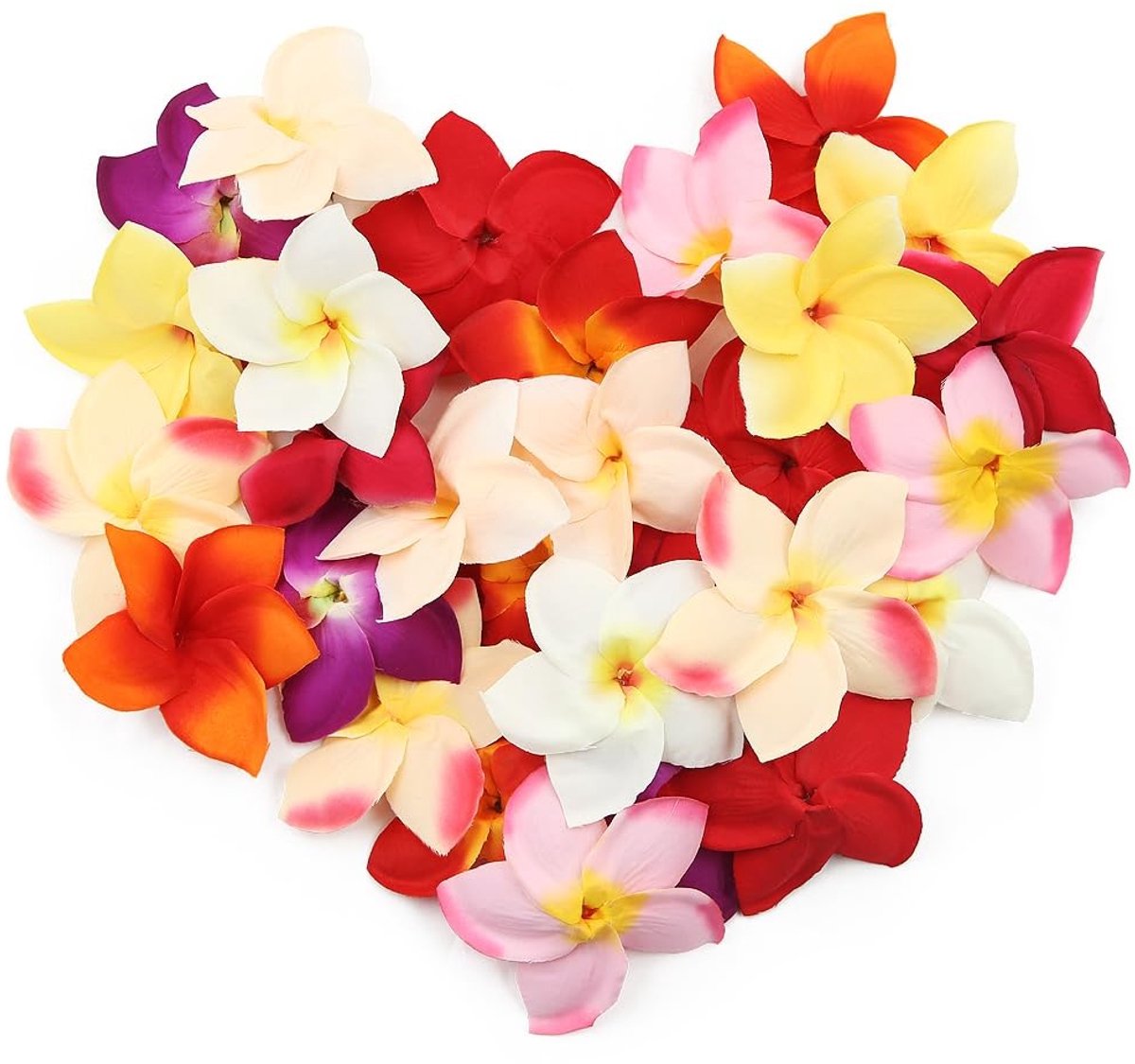 Dailygoods- Plumeria Bloem 30 Stuks - Kunstmatige Bloemen - Zijde - Decoratie - Bruiloft - Feest - Hawaiiaanse Thema - Nepbloem