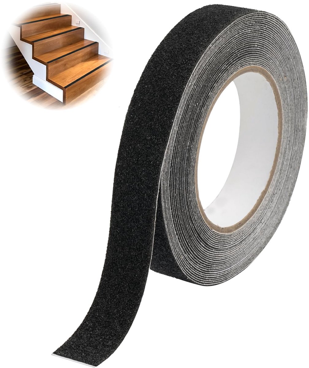 Dailygoods- Antislip Tape 2.5cm x 10m - Antislip Strips - Antislipstrip voor Trappen - Antislip voor Ladders - Sterke Hechting - PVC Materiaal - Antislipstrips