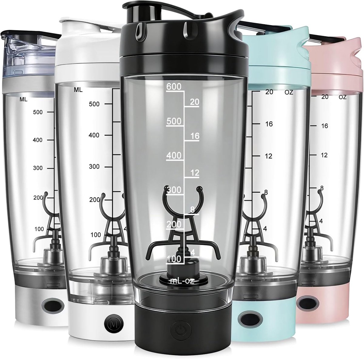 SnelShoppen - 600ml Elektrische Protein Shaker, USB Oplaadbare Mixbeker, BPA Vrij, Zwart - Ideaal voor Sport, Fitness en Eiwitshakes