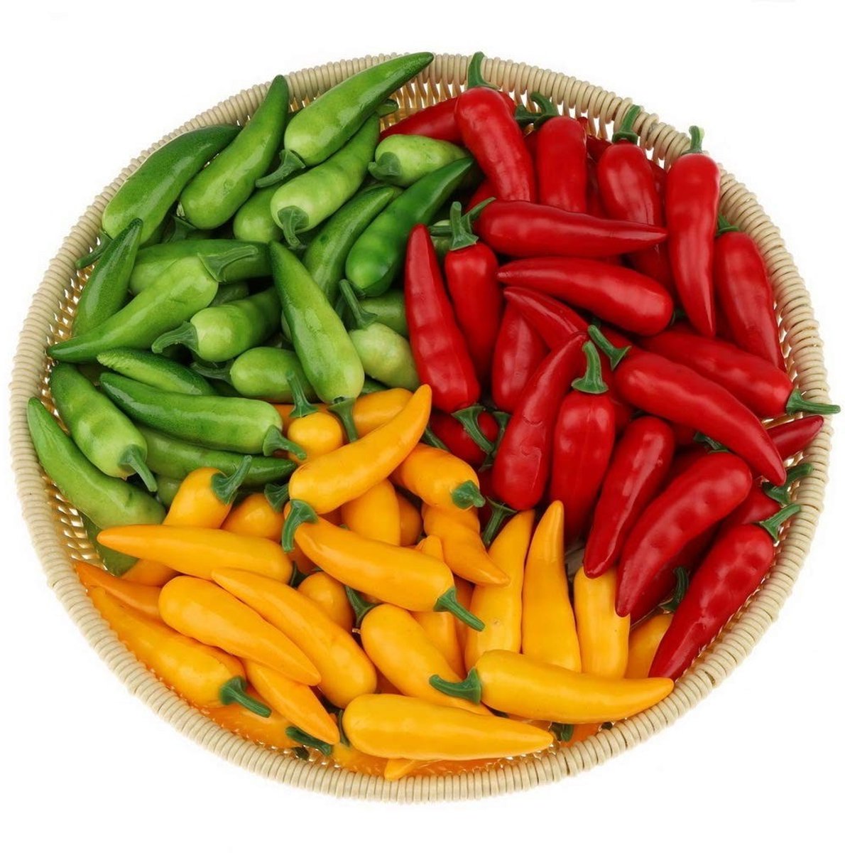 Dailygoods - 60pcs Kunstgroenten Peper Chili - Decoratieve Groenten voor Binnen - Keukenaccessoires - Seizoensgebonden Decoratie - Gesch...