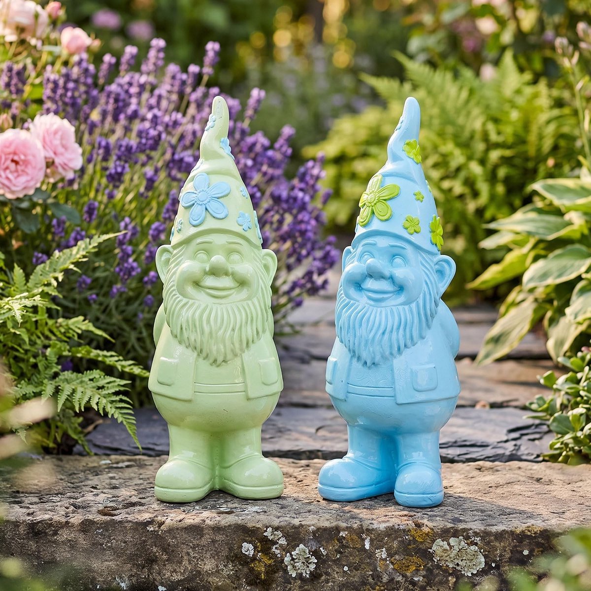Dailygoods - Set van 2 Tuinkabouters - Decoratieve Figuren voor Tuin
