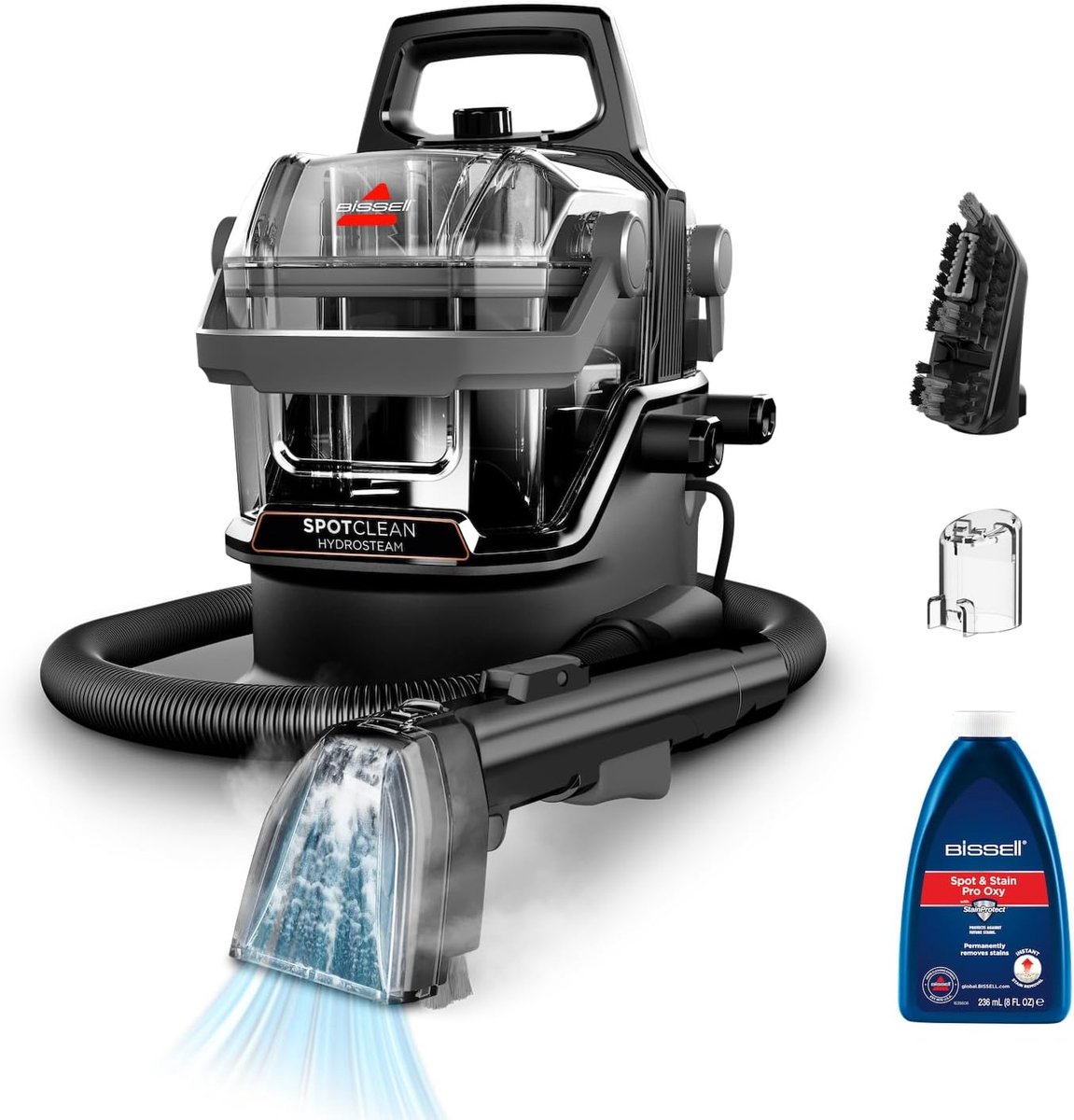 SnelShoppen - Tapijtreiniger 1000W met HydroSteam Technologie, Stoomreiniger voor Tapijten, Meubels, Auto, Krachtige Stoomfunctie, Compact en Draagbaa
