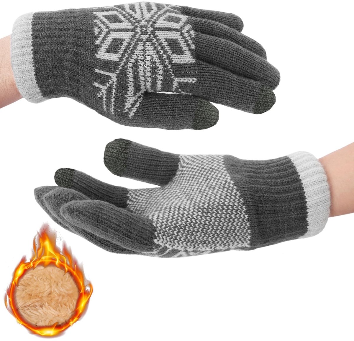 Dailygoods - 1 Stks Winterhandschoenen voor Vrouwen, Touch Screen Warme Handschoenen Zachte Gebreide Voering en Elastische Manchet