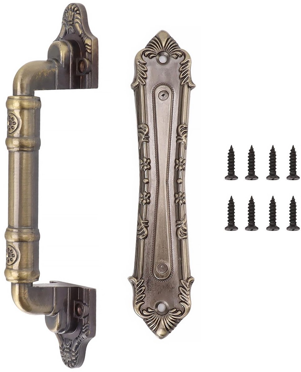 Dailygoods- Schuifdeurgreep Vintage - Bronzen Deurgreep - Galvaniseerde Afwerking - Stevig en Duurzaam - Inclusief Schroeven en Bouten - Comfortabele Grip