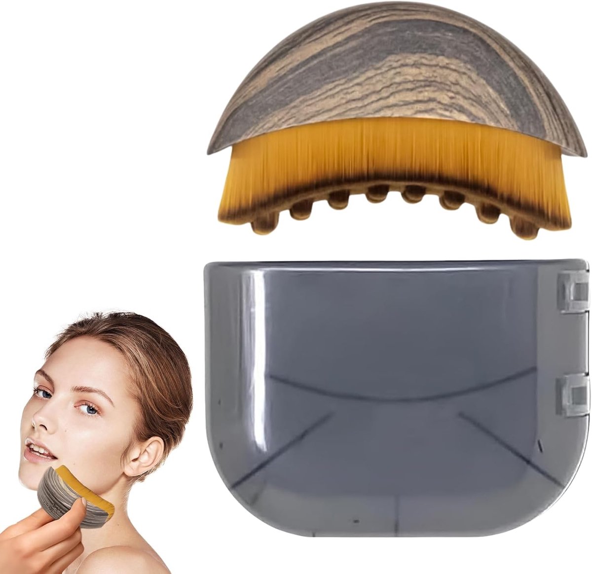 SnelShoppen - Lymphatic Contour Face Brush - Droogborstel voor Lymfedrainage - Gezichtsborstel voor Sculpting - Ergonomische Massageborstel - Nylon Ha