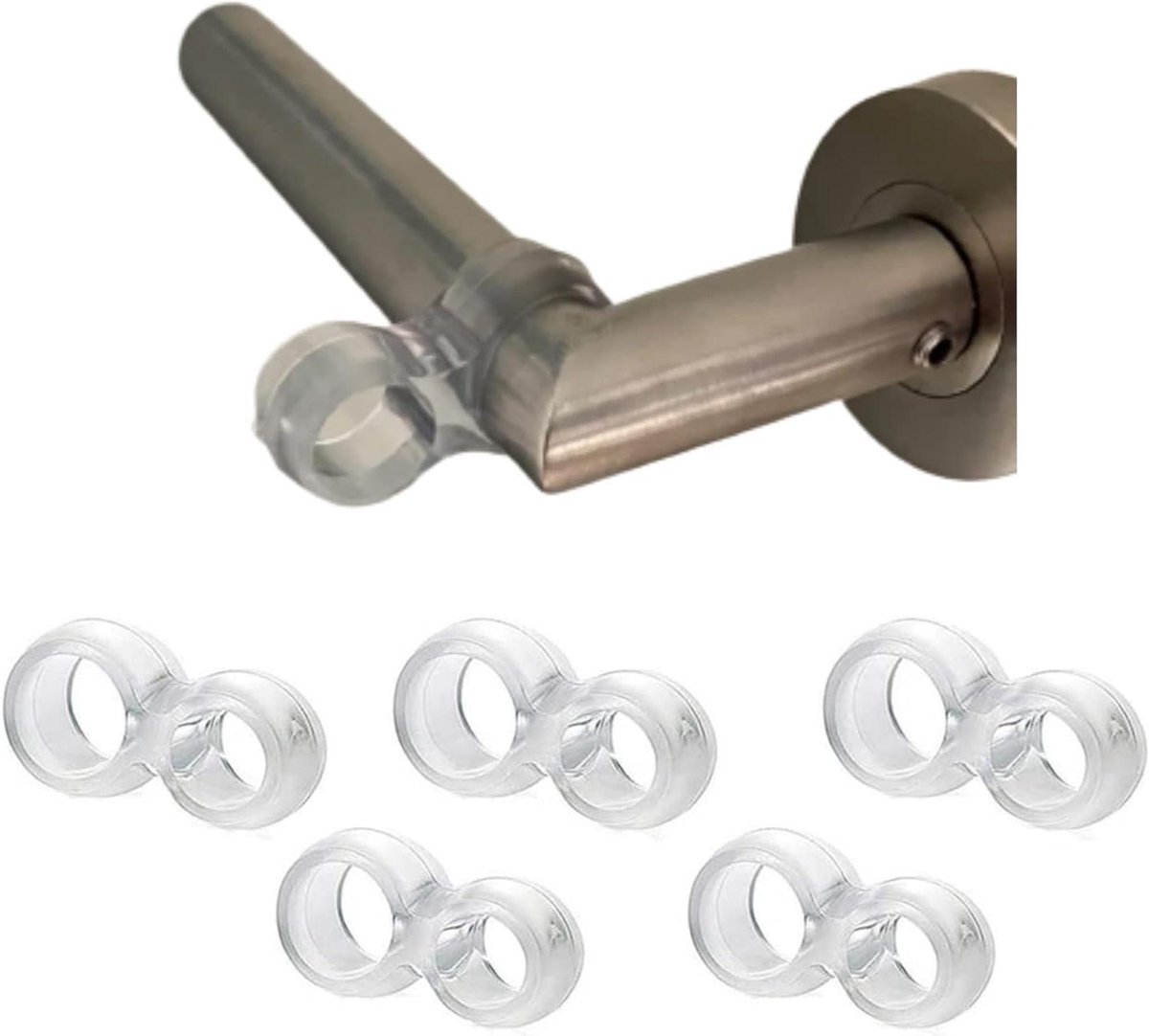 Deurstopbuffer Set - Deurklink Bescherming - Muur Beschermen - Zachte Bufferwerking - 5 Maten Set - Transparant