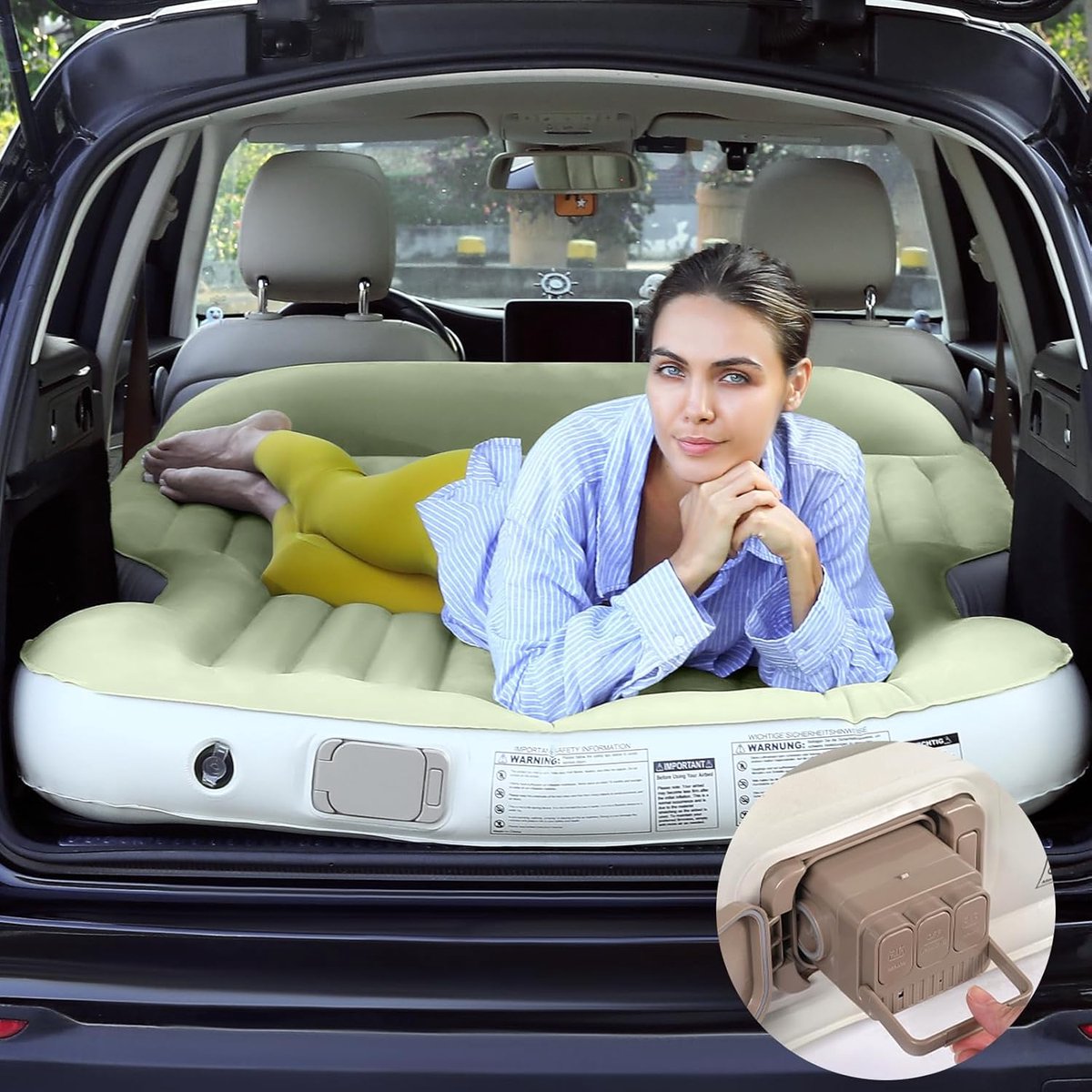 SUV luchtbed 190x126 cm - Dikke flocking - Zelfopblazend - Comfortabel reizen - ShopVlot