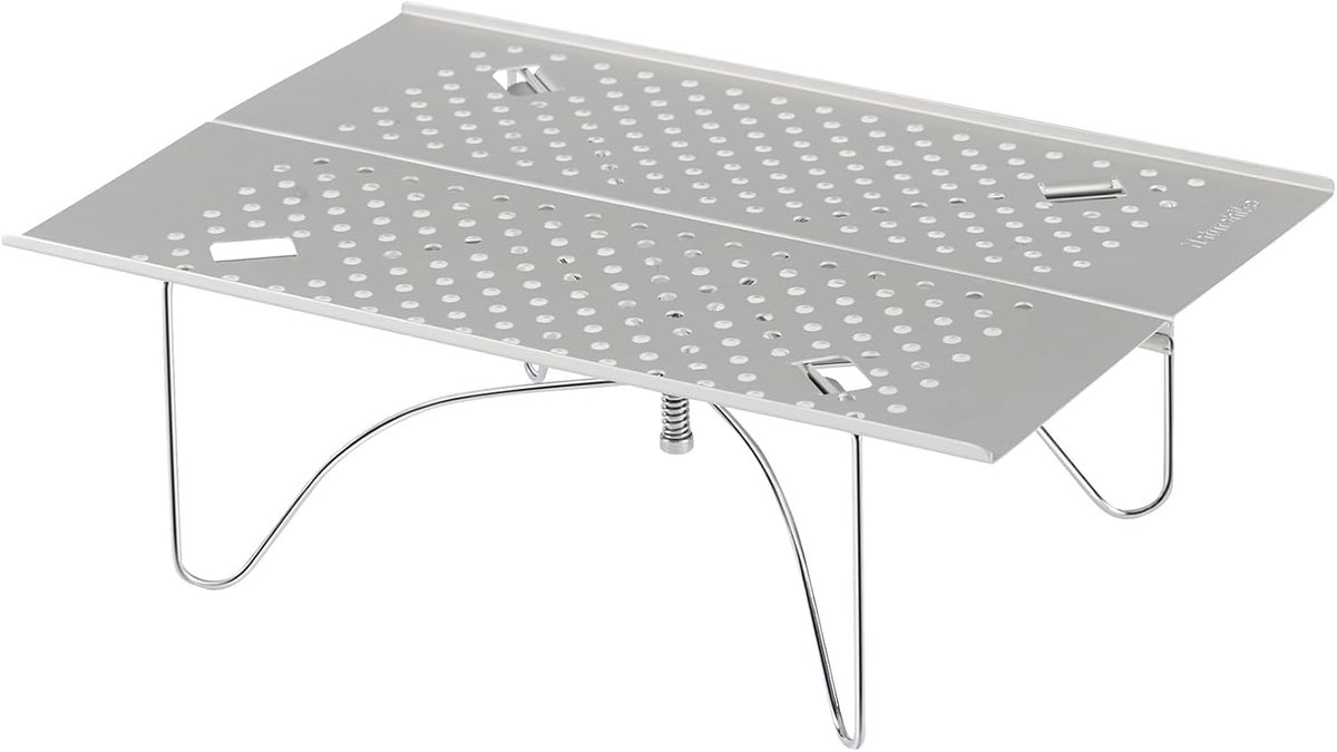 Thijox - Ultralichte klaptafel voor camping, wandelingen, picknick, zwart - Draagbare, compacte tafel - Ideaal voor buitenactiviteiten, fietstochten e