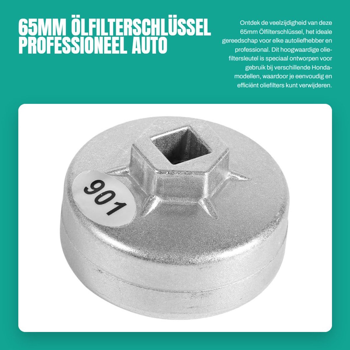 Dailygoods- Ölfilterschlüssel 65mm - 14 Flöten - Auto Gereedschap - Oliefiltersleutel - Ontgrendelingsgereedschap - Geschikt voor Honda - Oliefilter Sleutel