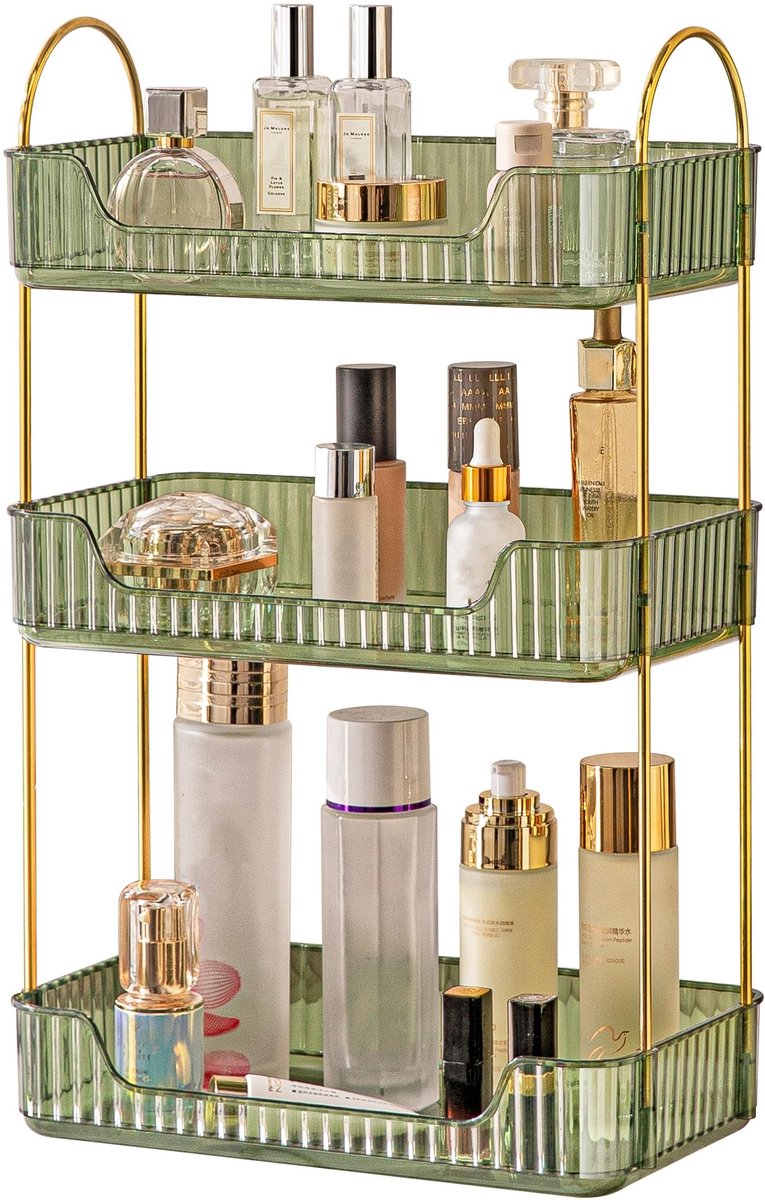 Dailygoods- Badkamerorganizer Waterdicht - Wastafelorganizer - Cosmetica-plank - Huidverzorgingsproducten - Parfums - Roestvrij Staal - Opbergplank