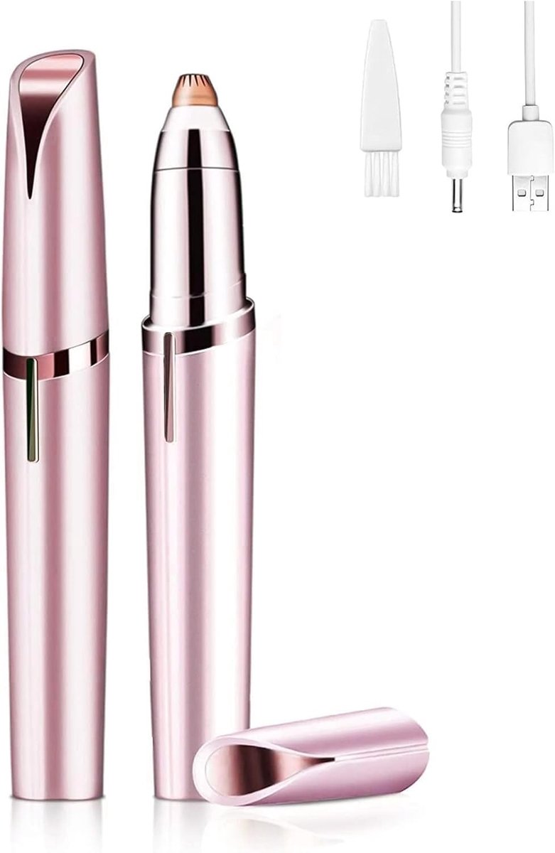Thijox - Gezichtshaarverwijderaar voor Dames, Pijnloze Haarverwijdering, Elektrische Epilator voor Gezicht en Lichaam, USB Oplaadbaar, Roségoud, Compa