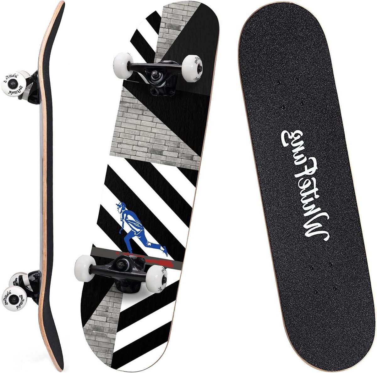 Compleet Skateboard Double Kick Board Buiten Gamen 7 Laags Esdoorn 31 Inch Eindeloos Pad