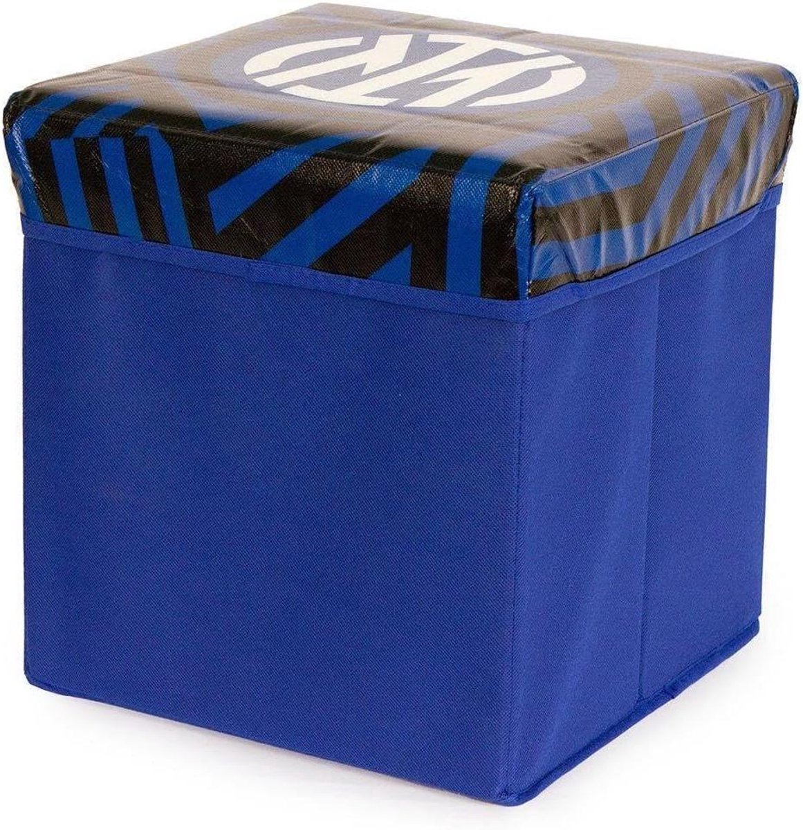 Zitzak container - Zitkussen opbergbak - Comfortabel zitten - Duurzaam polyester - 31 x 31 x 33 cm - Blauw zwart