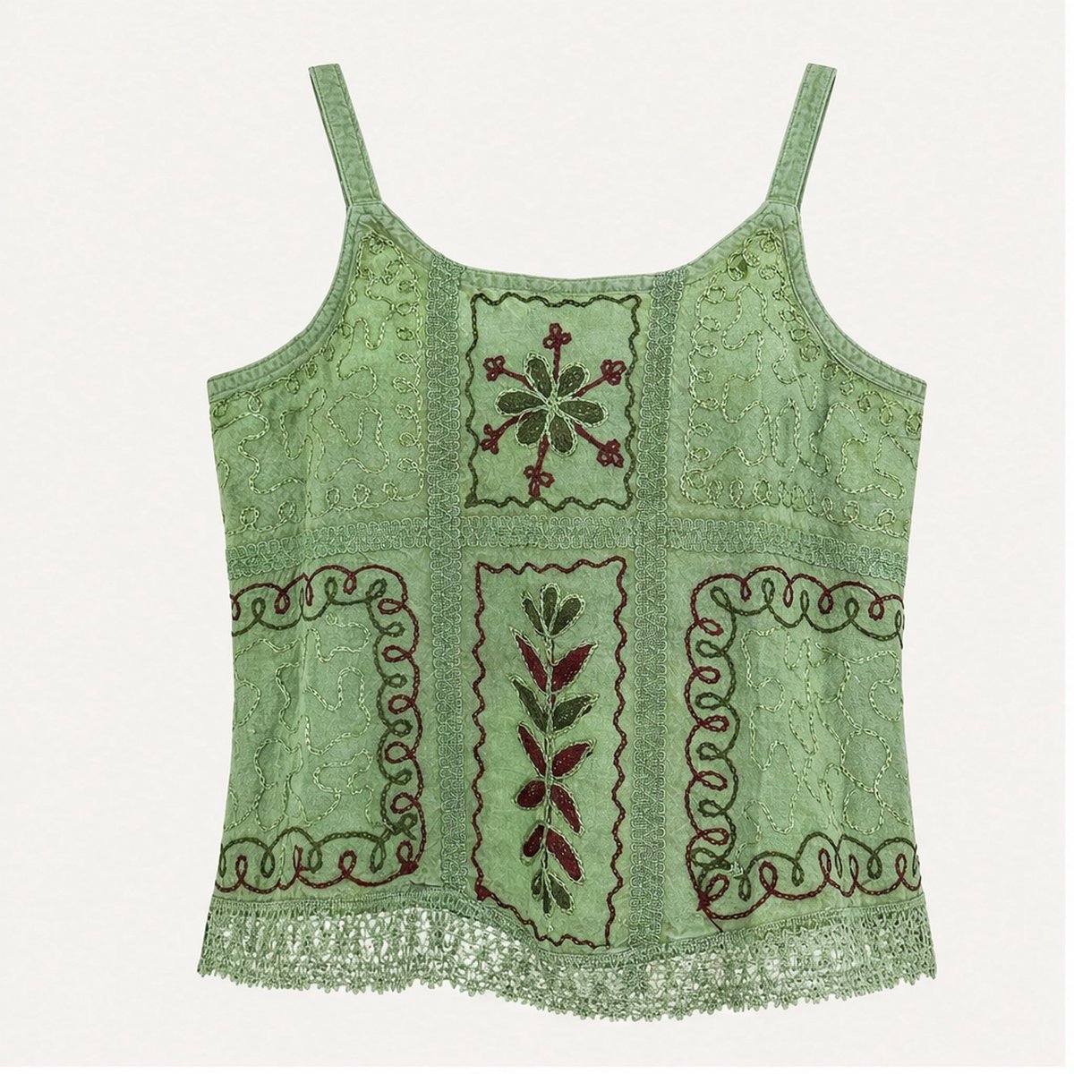 HS Elastische Top Handmade in India - Mintgroen - One Size