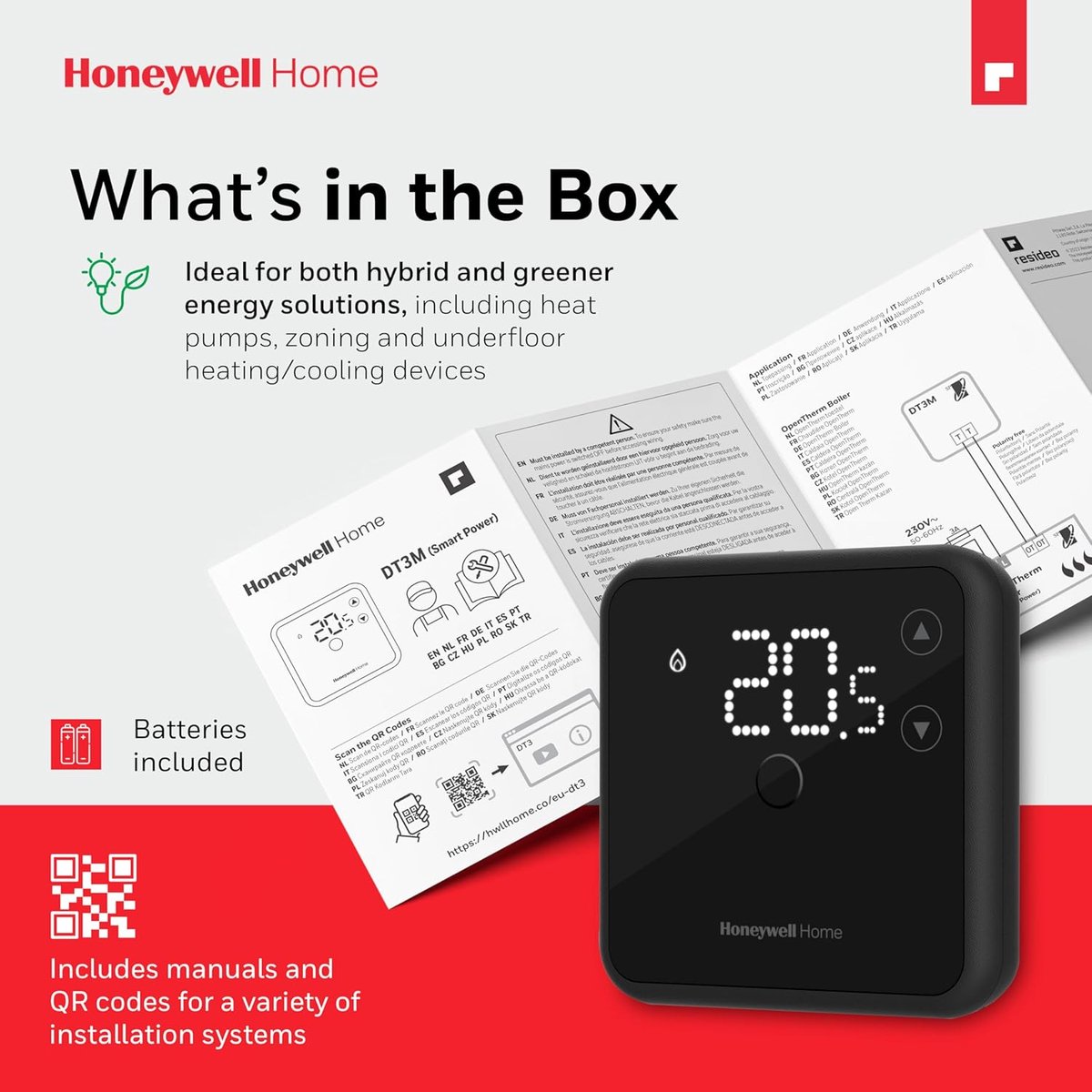 Thijox - Honeywell Home DT3 Bedrade Thermostaat - Ruimtethermostaat voor Verwarmingsregeling - Energiezuinige LED - Wit - Eenvoudig in Gebruik - Moder – foto 6