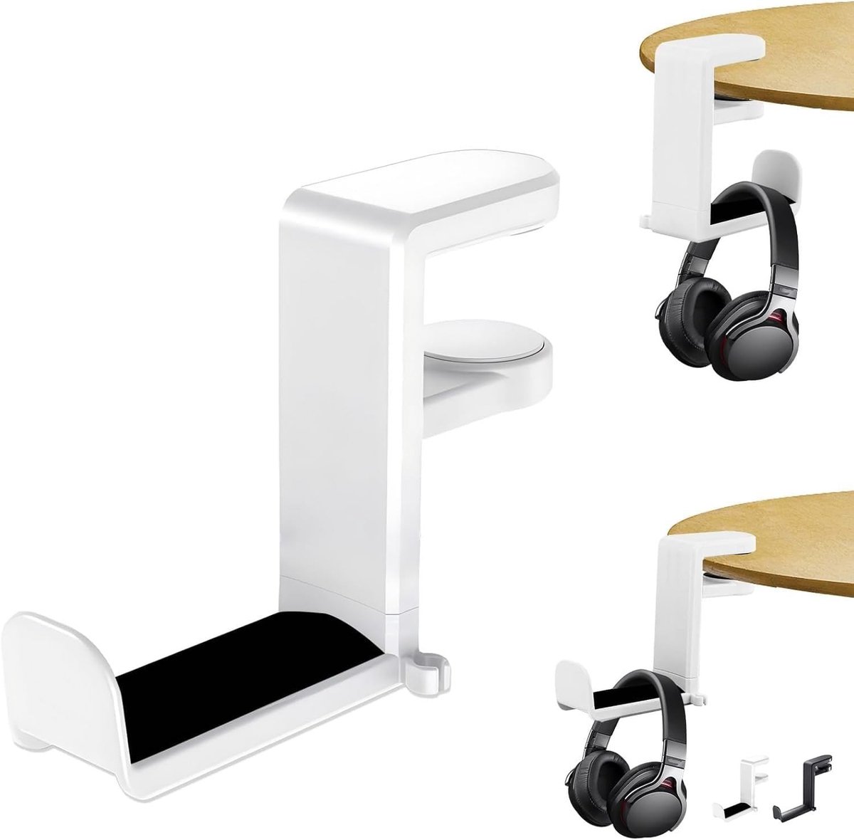 Thijox - Hoofdtelefoon Stand, Gaming Headset Houder, Universele Bureau Houk, 360° Draaibaar, Stabiele ABS en Metaal, Organiseer je Hoofdtelefoon, Desk