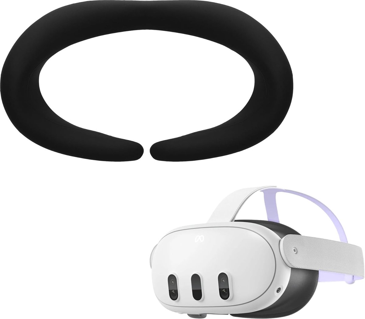 Thijox - Gezichtskussen VR-bril Meta Quest 3 - Siliconen face pad - Zwart - Comfortabel en duurzaam gezichtskussen voor Virtual Reality - Ideaal voor