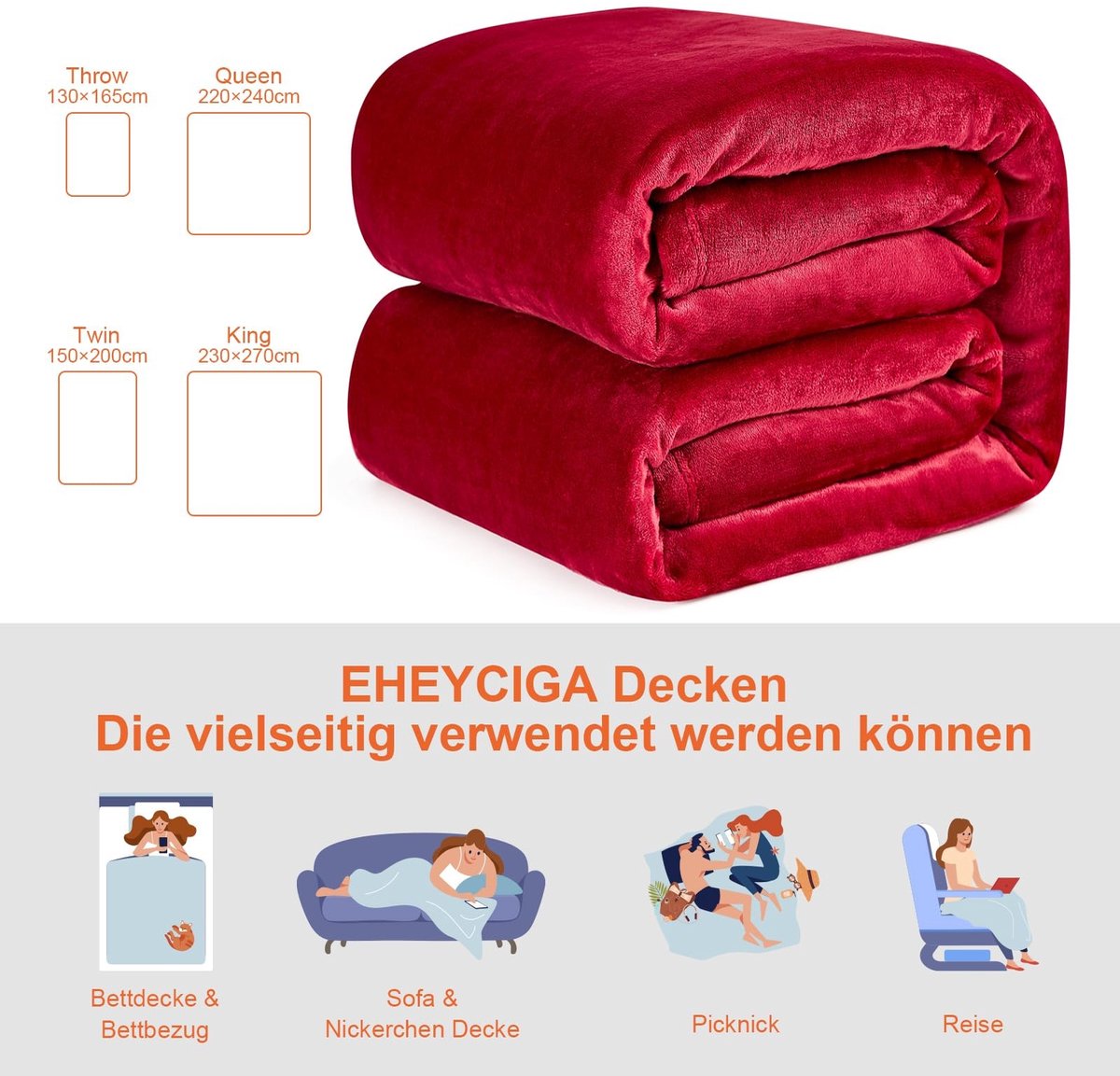 Dailygoods - Knuffeldeken - Zachte fleece deken - Warm en comfortabel - Donkerrood - Ideaal voor bank en couch - Geschikt voor volwassenen