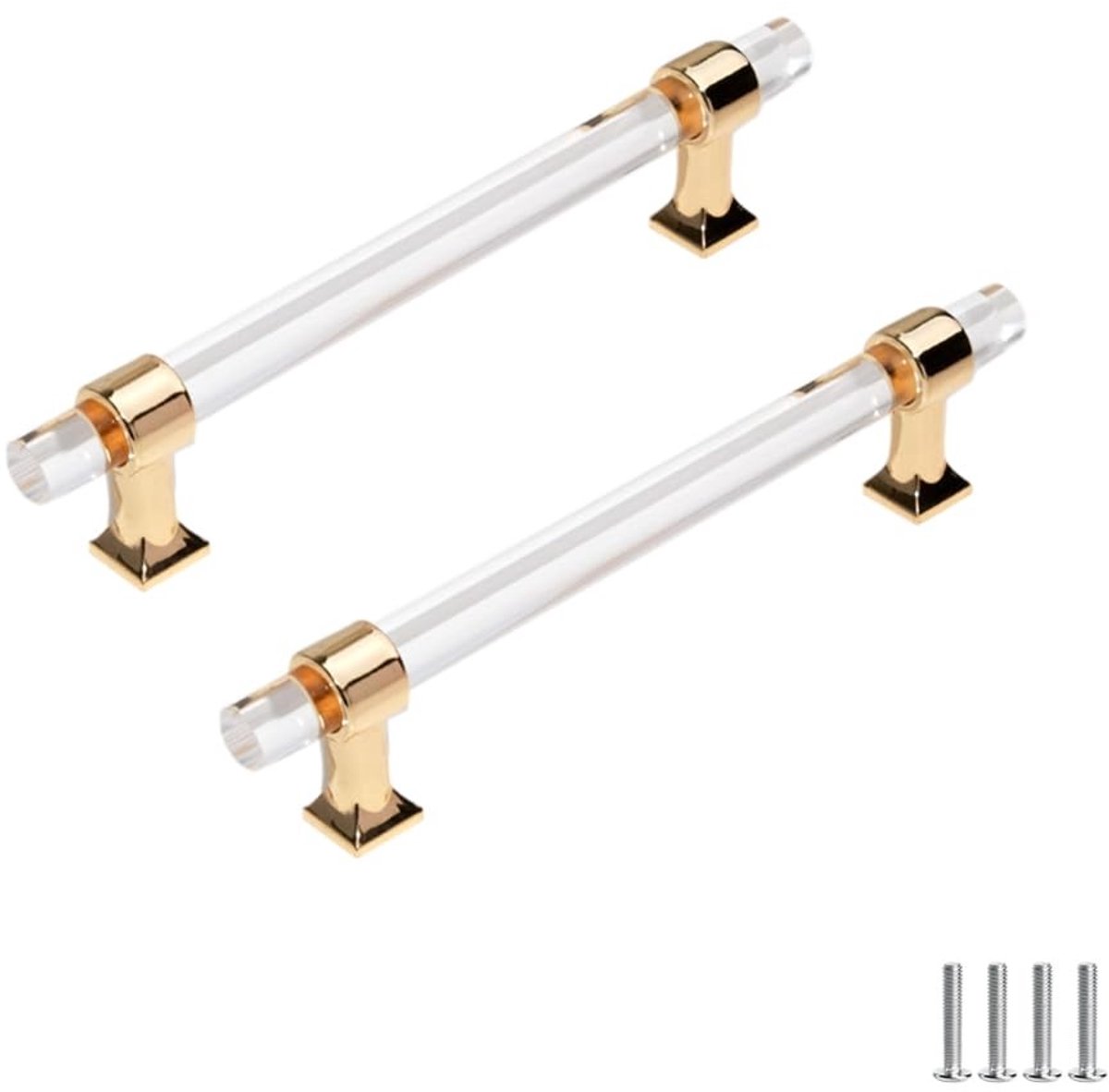 Dailygoods- Kast Handgrepen Modern - 2 Stuks - Acryl/Zinklegering - Afstand 192mm - Lengte 235mm - Vingerafdrukvrij - Meubelknoppen