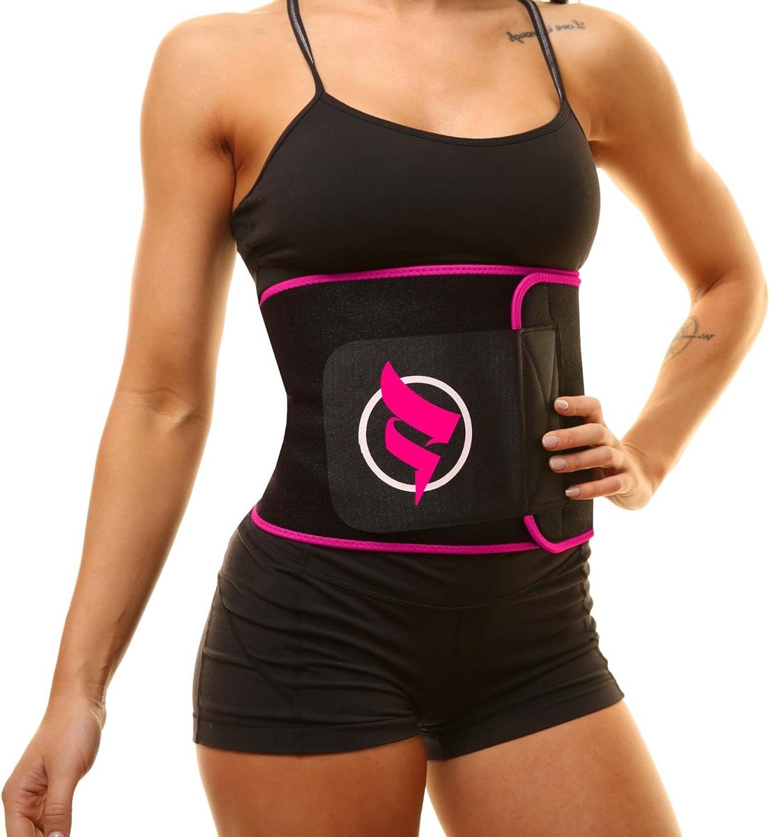 Taille Trimmer Riem - Buikband Sauna - Fitness Training - Extra Breed Ontwerp - 107 x 23 cm - Zwart