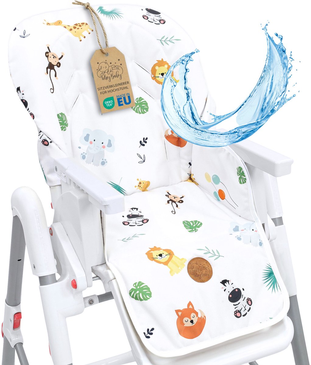 Stoelverkleiner voor kinderstoel Baby Stoelkussen Stoel - Kinderzitkussen voor Ikea Peg Perego Kinderstoel Stoelhoes voor kinderstoel Babystoel en kinderstoelen Oeko-Tex certificaat Safari