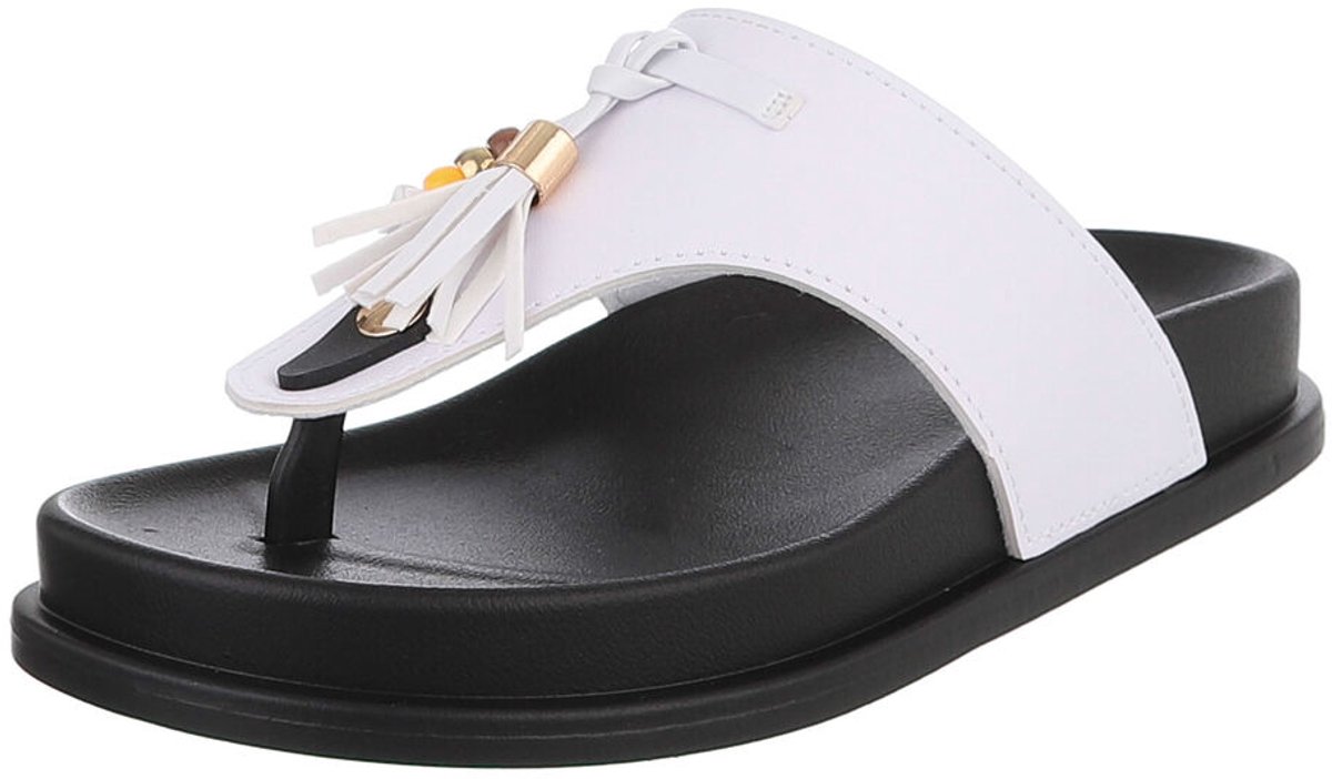 Dames Teenslippers met Kraaltjes en Kwastje Mt:37