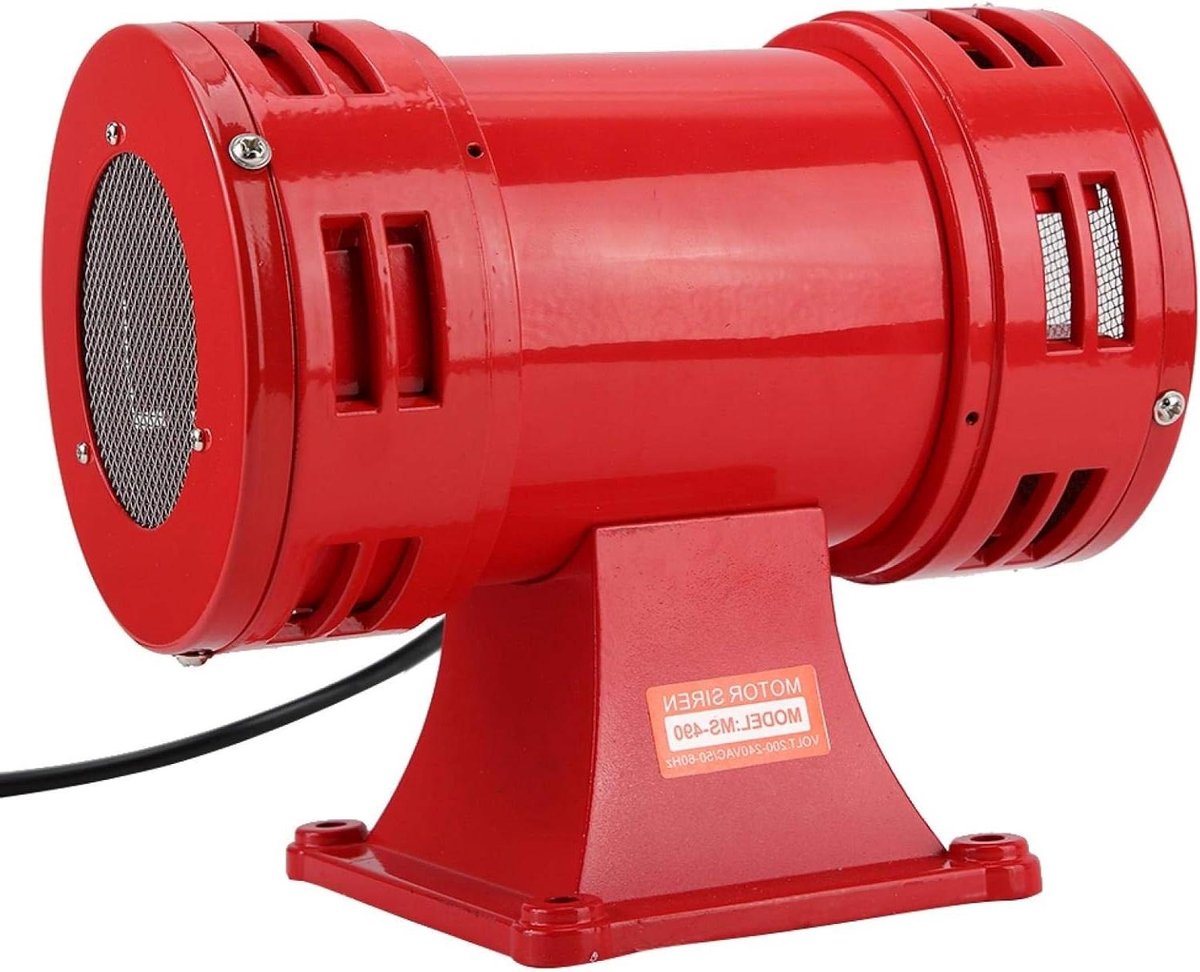Elektrische Sirene - Alarm Hoorn - Noodwaarschuwing - 150DB Geluidsniveau - 220-240V - Rood