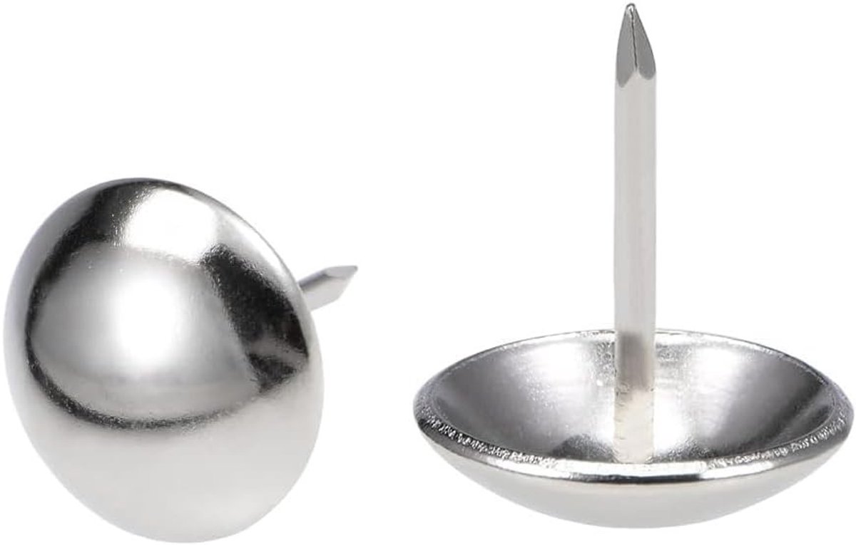 Decoratieve Ronde Hoofd Meubels Nagels Pins 19mmx23mm voor Bank, Stoel en Hoofdborden - 20 Stuks Zilver Tone voor Houtcraft en Interieurdecoratie