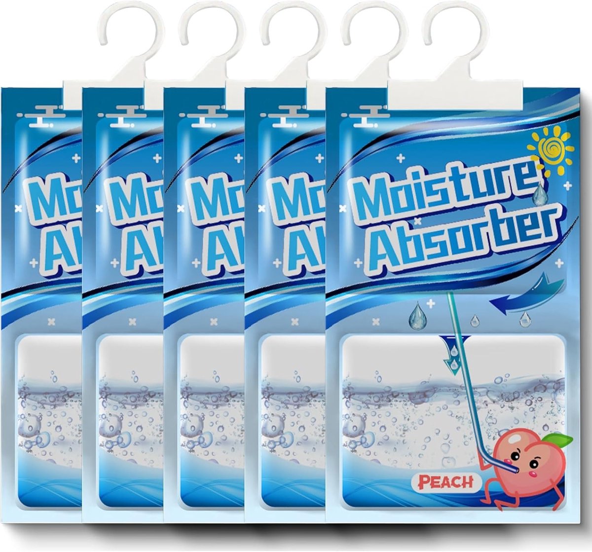 5 Packs x 100g Vochtabsorberende Zakjes voor Kasten en Keukens met Geur - Ideaal voor Vochtbestrijding en Schimmelpreventie