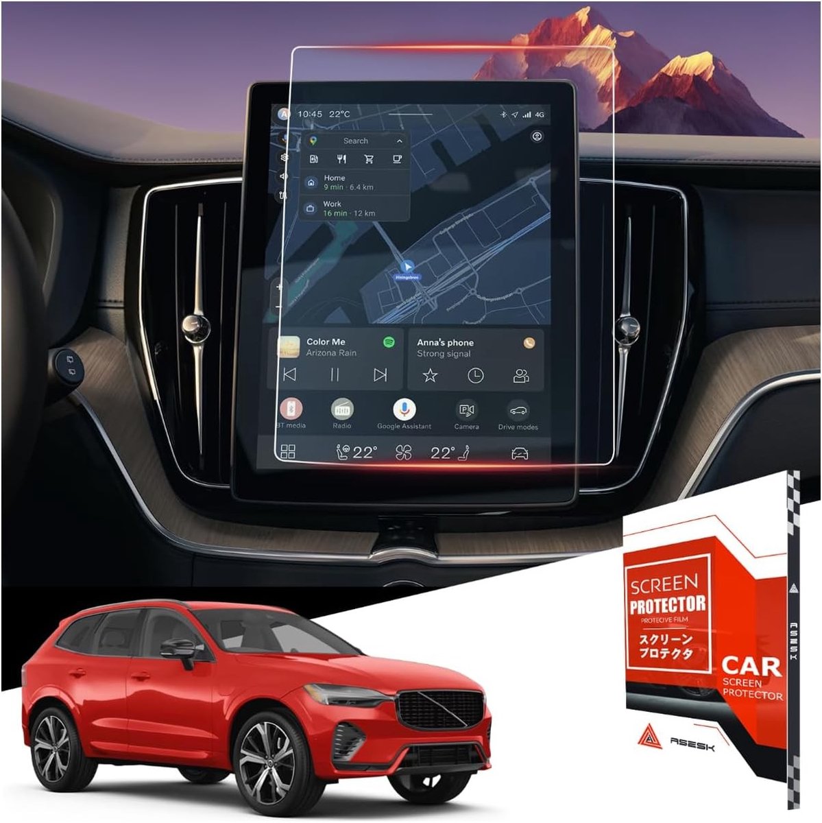Displaybeschermfolie voor navigatie touchscreen accessoires van Vol-vo XC60 PHEV 2025, 9H gehard glas, krasbestendig en eenvoudig aan te brengen