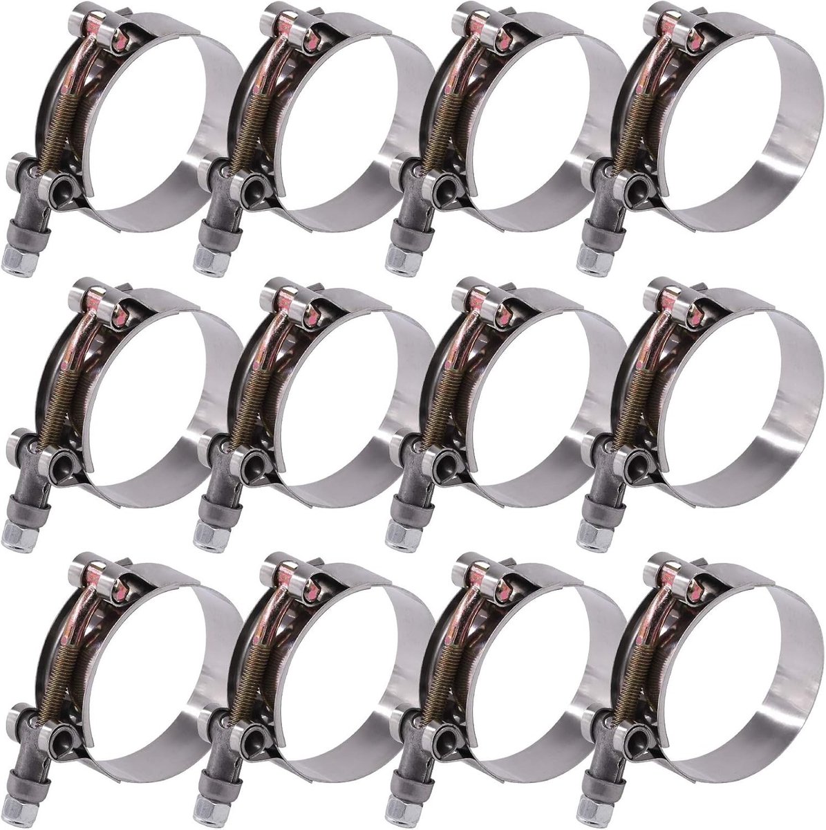12 Stuks RVS T-Bolt Slangklemmen 51-59mm voor Turbo Inlaat en Intercooler Slangen