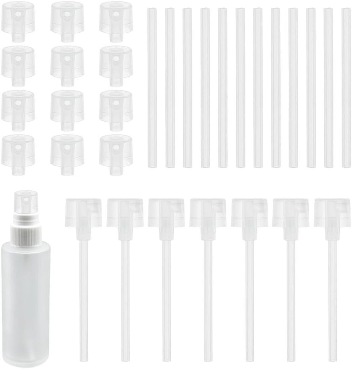 20 Stuks Herbruikbare Sprayflessen voor Parfum, Duidelijk Plastic, Geschikt voor Hoge Viscositeit Producten en Cosmetica