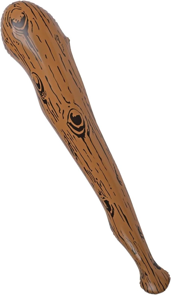 Cave Girl Kostuum Accessoires met Opblaasbare Toverstaf, Kostuum Prop voor Feestjes, 60 cm Lang, Bruin, Prehistorisch Thema