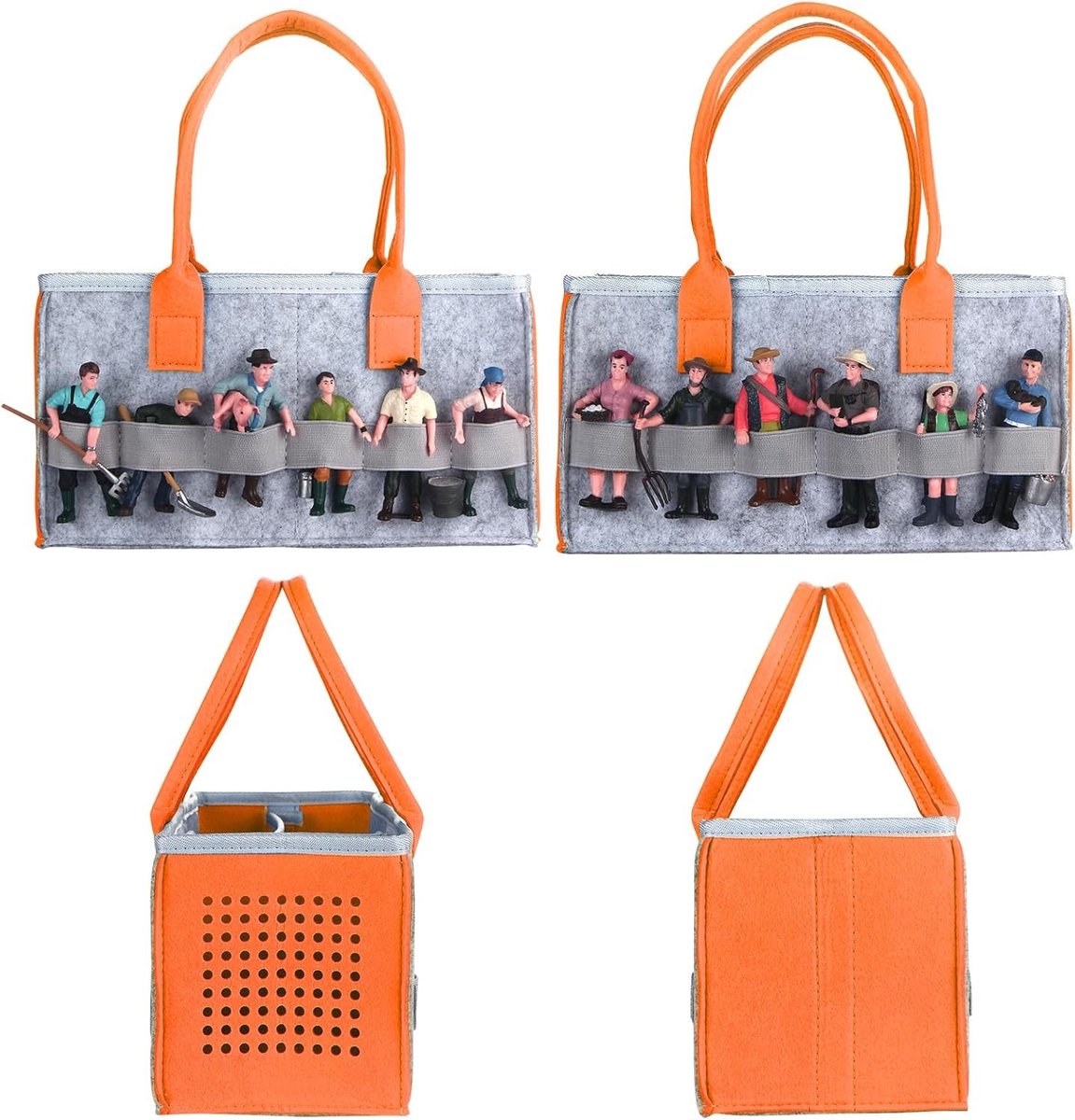 Draagtas voor Toniebox Starter Set en Accessoires - Organizer van Vilt voor Audio Speler en Figuren, Ideaal voor Reizen en Opslag (Oranje)