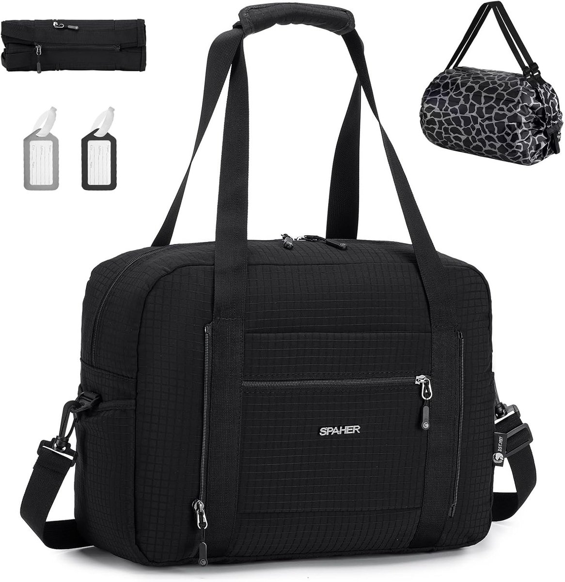 Reisbagage Handbagage 40x30x20 Geschikt voor Transavia Wizzair Vueling Lichtgewicht Waterdichte Duffle Bag voor Sport en Weekenduitjes met Opbergzakken