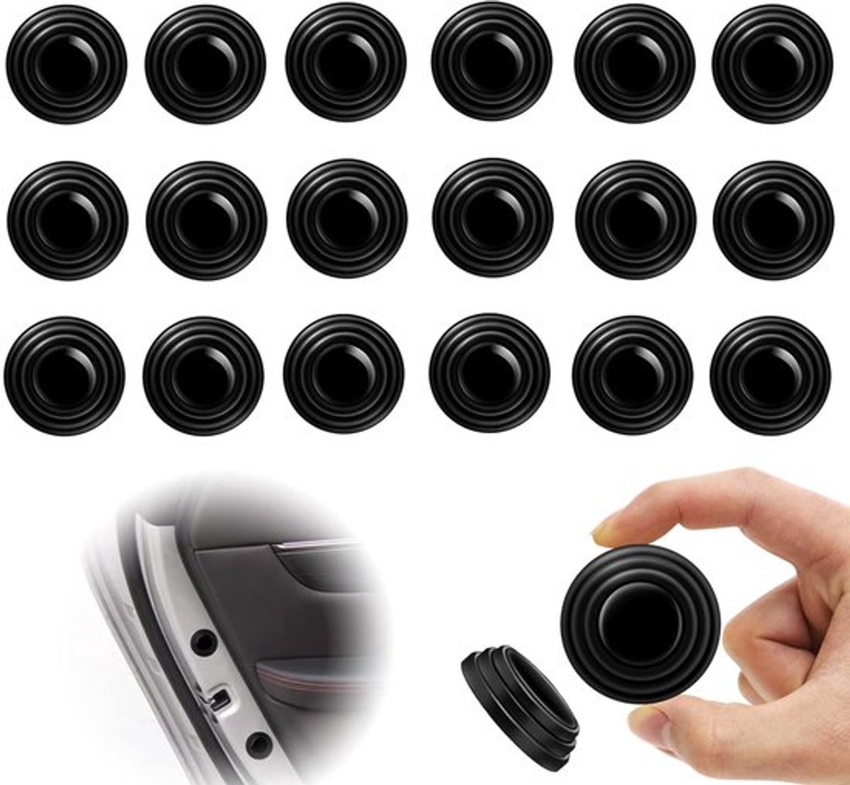 Autoschokdempers 20 Stuks - Afdichtingen/Schokdempers - Geluiddempers - Deur Randbescherming - Siliconen - Eenvoudige Installatie - Deurbescherming