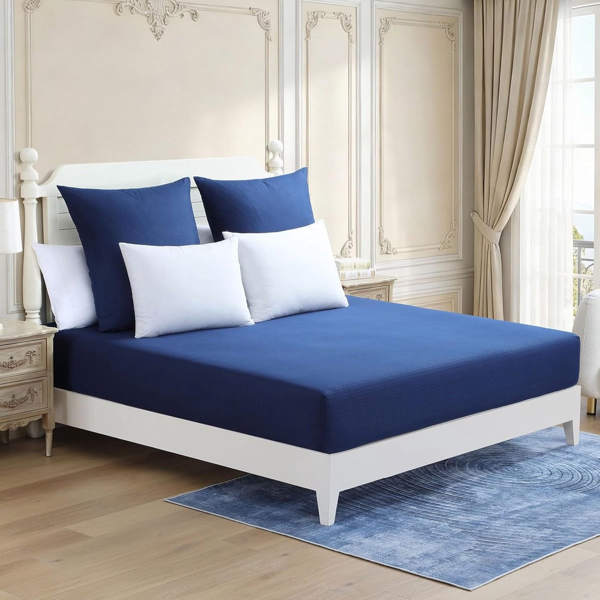 SnelShoppen - Hoeslaken 180 x 200 cm met 2 Kussenslopen - Superzacht Geborsteld Polyester - Oeko-Tex 100 - Geschikt voor Matrassen tot 30 cm - Comfort