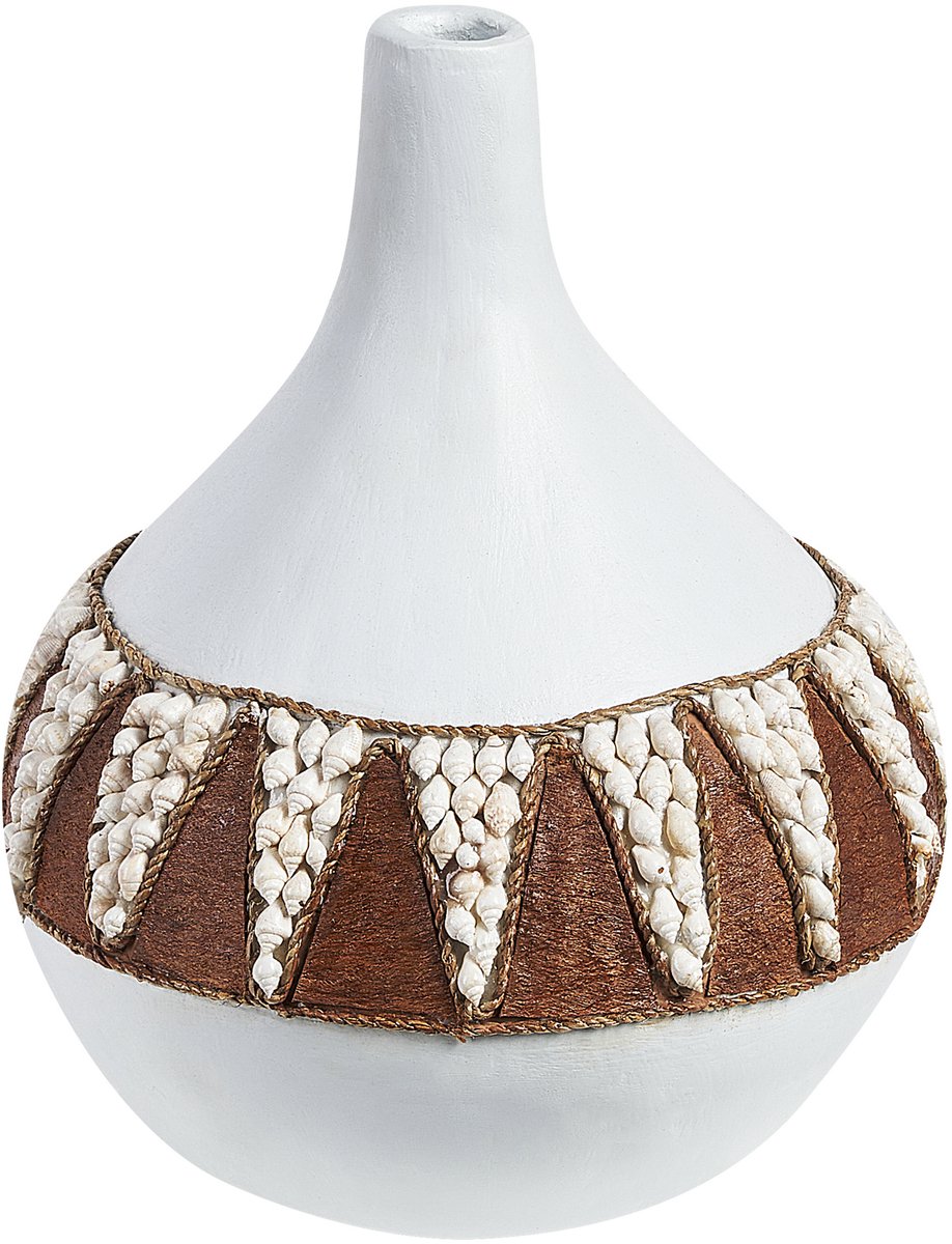 Beliani SIMPANG - Decoratieve vaas - Wit - Terracotta
