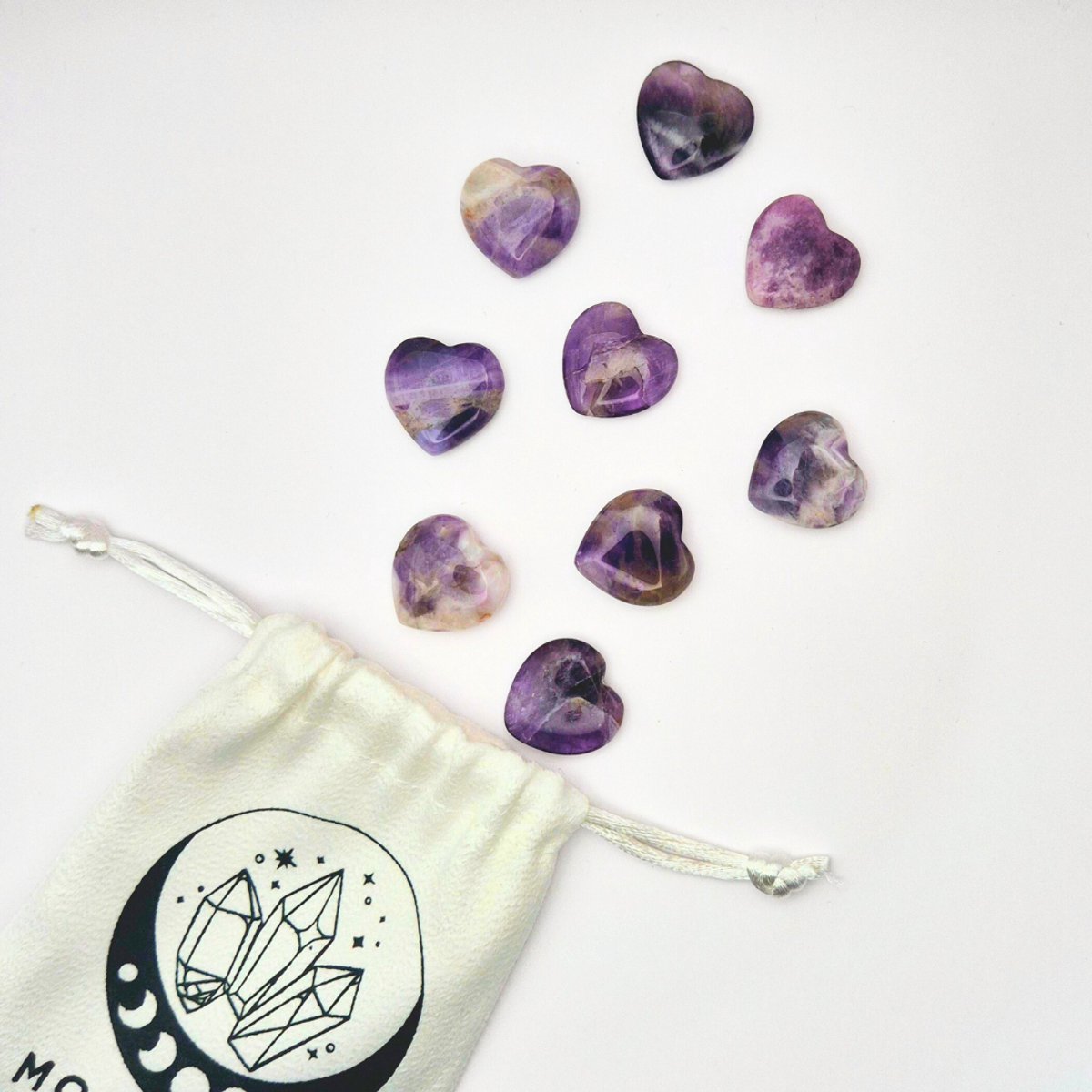 Mini Heart - Amethist pocketstone worry stone