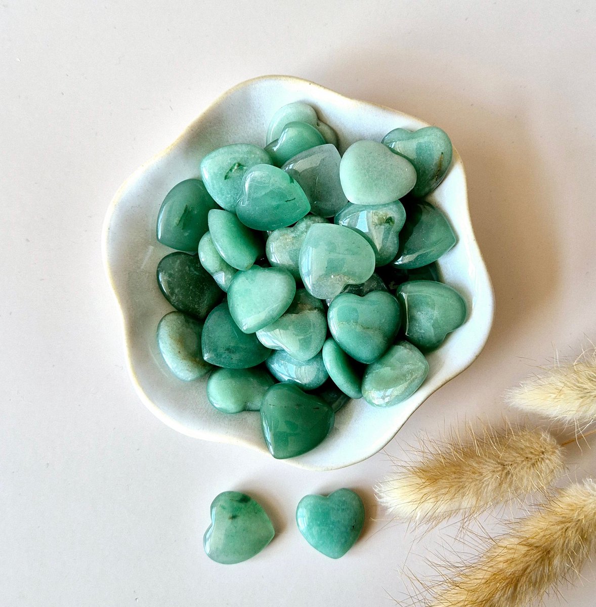 Mini Heart - Green Aventurine pocketstone worry stone