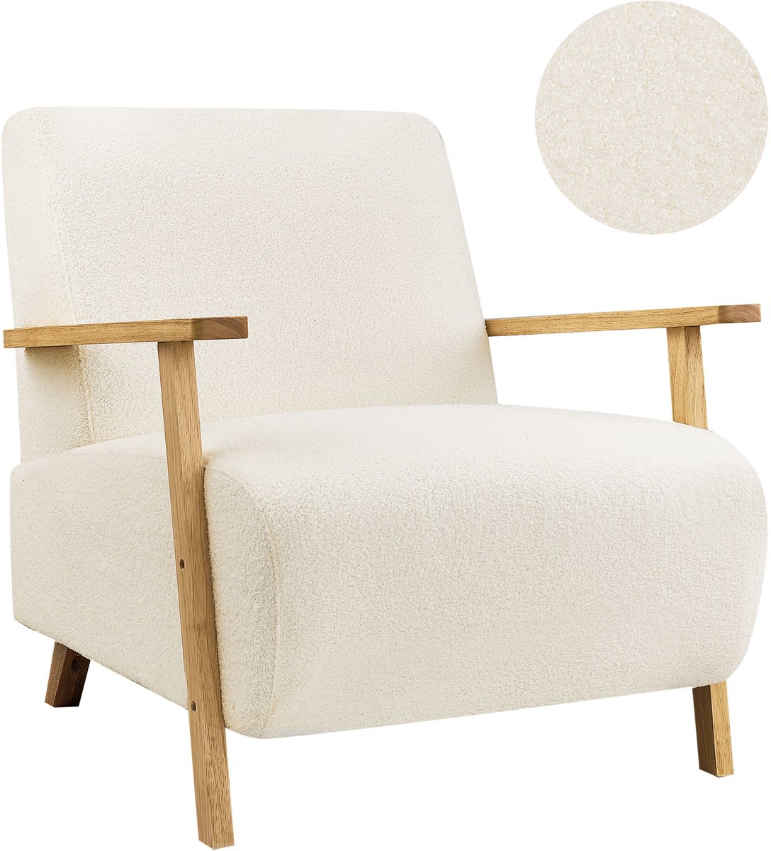LESJA - Fauteuil - Lichtbeige - Bouclé