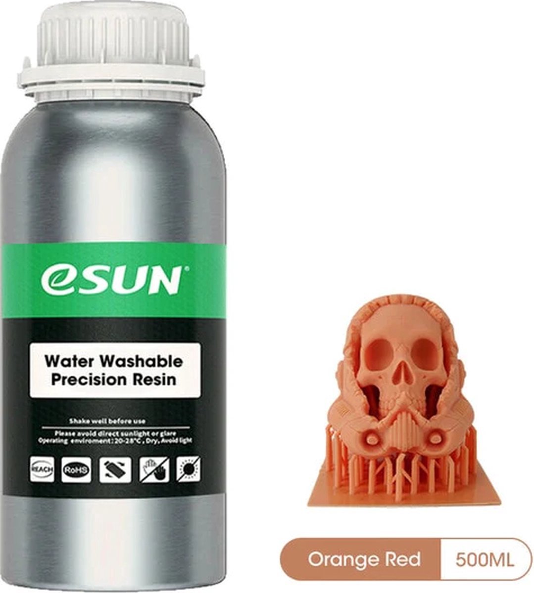 eSun - Water Washable Precision Resin, Orange Red – 0.5kg