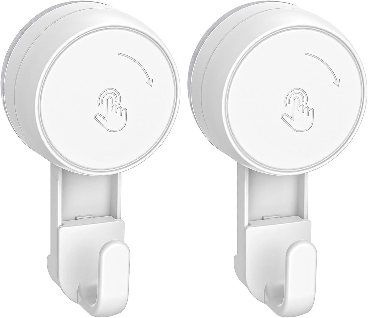SnelShoppen - 2-pack sterke zuignap haken voor badkamer, geen boren, max 5kg, 1000 keer herbruikbaar, ideaal voor tegels, glas, keuken en douche
