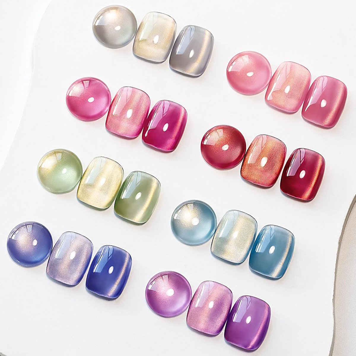 SnelShoppen - 8 Kleuren Cat Eye UV Gel Nagellak Set, Magnetische Soak Off Gel, Glanzend, Langdurig, Voor Nagelsalons en Beginners, Nail Art, Manicure,