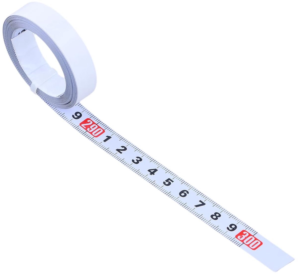 SnelShoppen - Adhesive Tape Measure 3 Meter, Tape Measure voor Werkbanken en Zaagtafels, Water- en Roestbestendig, Wit, Flexibel en Sterk Plakband