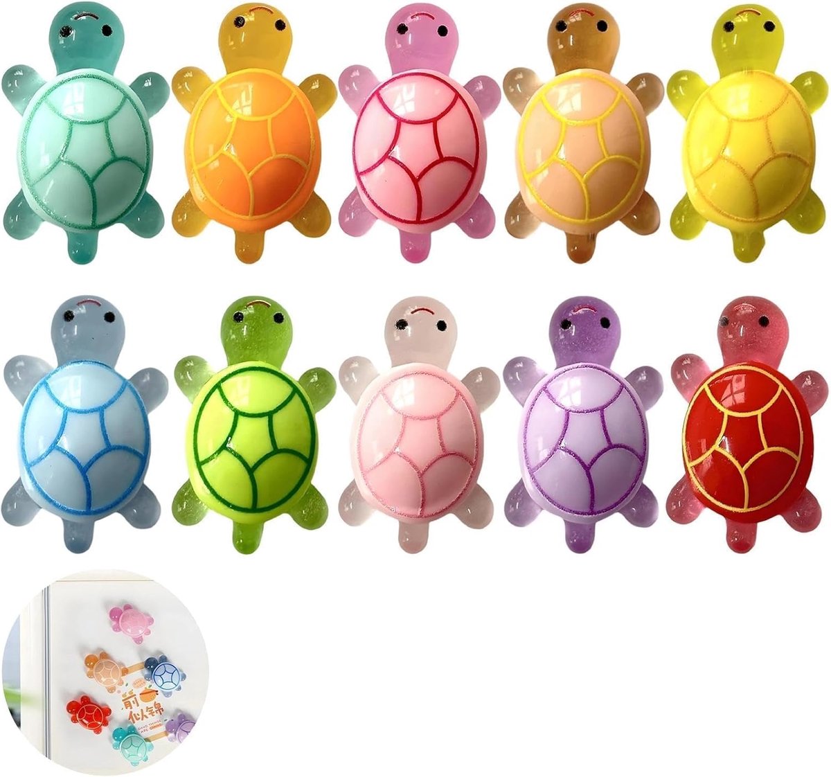 SnelShoppen - 10 Pcs Luminous Mini Turtle Resin Figuren - Luminous Mini Schildpadden - Kleine Turtles - Resin Dieren voor Tuin Decoratie en DIY Micro